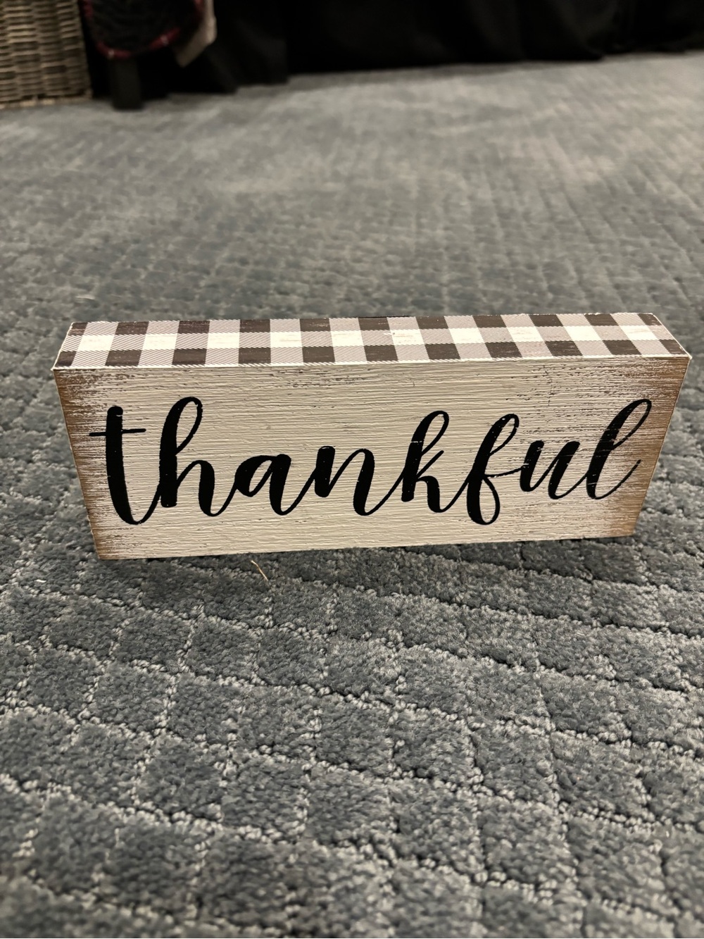 Thankful Wooden Table Sign - Neutral Farmhouse Decor